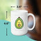 AVOCADO LOVE MUG - Premium Large White Round BPA-Free Cute Ceramic Coffee Tea Mug With C-Handle, 15OZ (6433342) - GratiTea - Mug