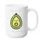 AVOCADO LOVE MUG - Premium Large White Round BPA-Free Cute Ceramic Coffee Tea Mug With C-Handle, 15OZ (6433342) - GratiTea - Mug