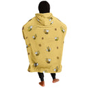 BEE SLEEP HOODIE - Premium Soft Polyester Unisize Wearable Snug Hoodie Blanket With Plush Hood - GratiTea - Snug Hoodie Economy - AOP