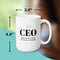 CEO GROWTH MUG - Large Luxury White Round BPA-Free Ceramic Coffee Tea Mug With C-Handle, 15OZ (6074090) - GratiTea - Mug
