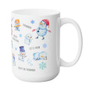 CHRISTMAS SNOWMAN SEASONAL MUG - Premium Large White Round BPA-Free Cute Ceramic Coffee Tea Mug With C-Handle, 15OZ (8143036) - GratiTea - Mug