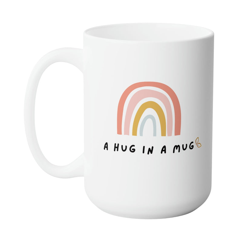 HUG IN A MUG HEALING MUG - Premium Large White Round BPA-Free Cute Ceramic Coffee Tea Mug With C-Handle, 15OZ (3349180) - GratiTea - Mug