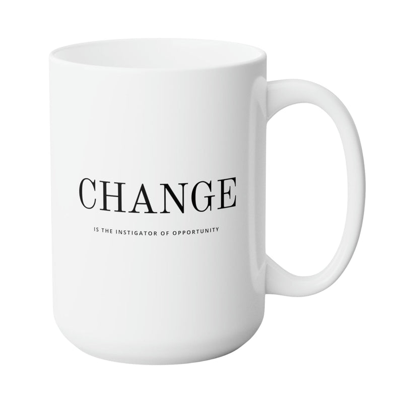 INSTIGATE CHANGE GROWTH MUG - Premium Large White Round BPA-Free Cute Ceramic Coffee Tea Mug With C-Handle, 15OZ (7581185) - GratiTea - Mug