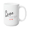 LOVE BEGINS LOVE MUG - Premium White Round BPA-Free Cute Ceramic Coffee Tea Mug With C-Handle, 15OZ (3593750) - GratiTea - Mug