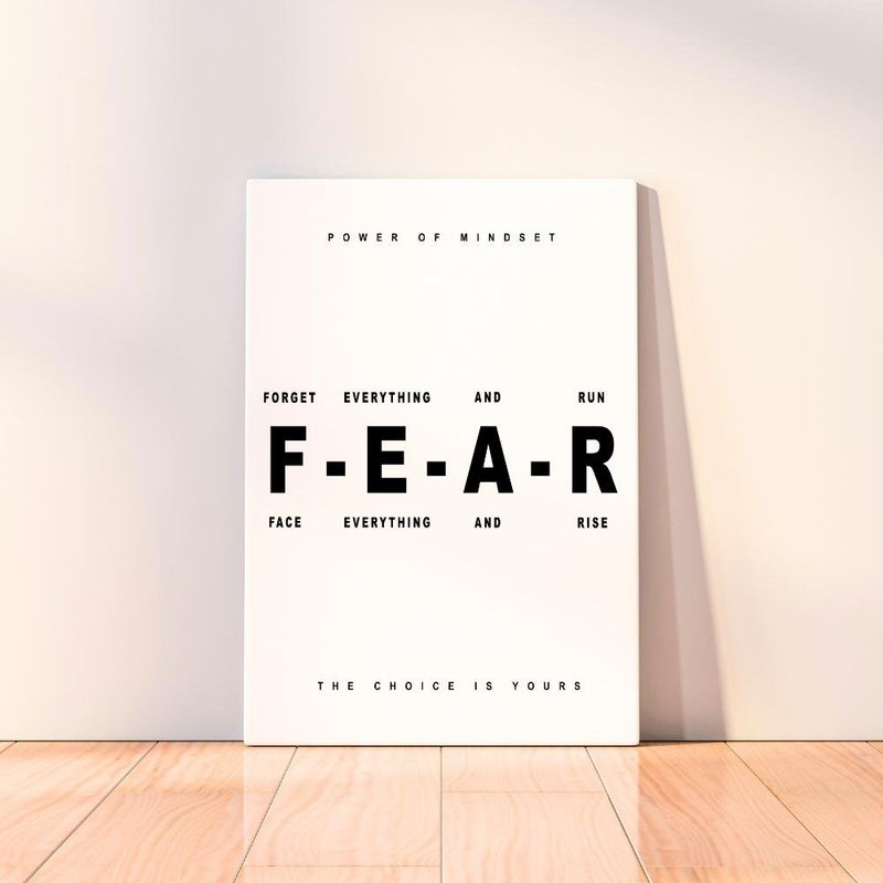 NOT FEAR MINDSET GROWTH CANVAS - Large Motivational Wall Hanging Art Print For Home And Office (6738189) - GratiTea - Canvas