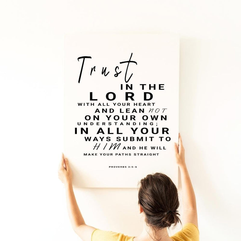 PROVERBS 3 FAITH CANVAS - Premium Big Inpirational Wall Hanging Art Print For Home And Office (4541039) - GratiTea - Canvas