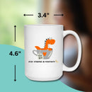 TEAREX FUNNY MUG - Premium Large White Round BPA-Free Cute Ceramic Coffee Tea Mug With C-Handle, 15OZ (9689488) - GratiTea - Mug